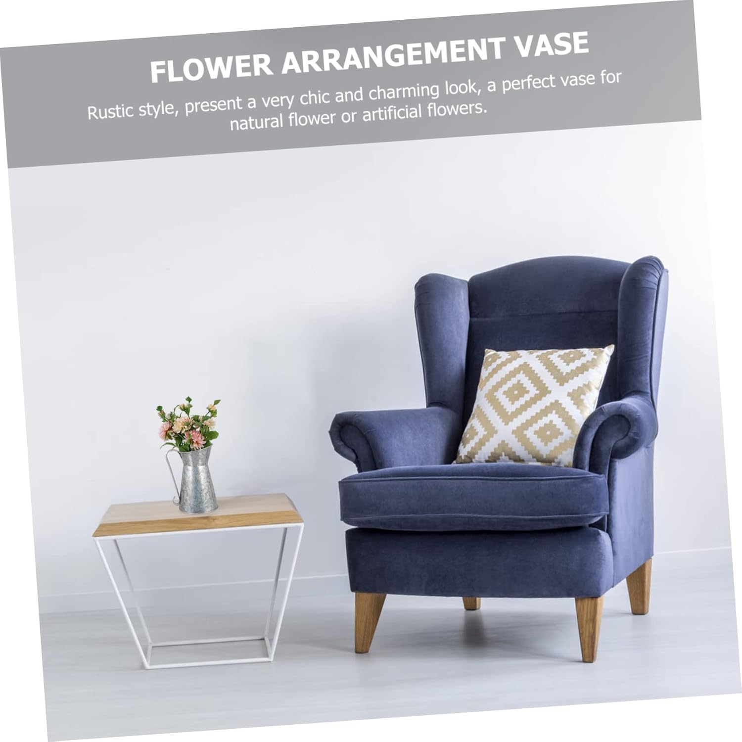 Rustic Iron Flower Vase Vintage Decor Bucket for Home Farmhouse Style Pot