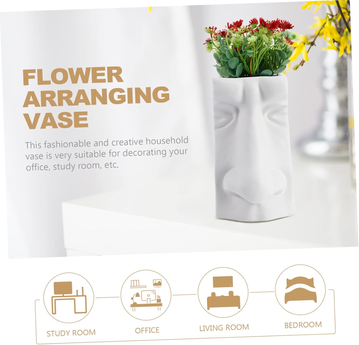 Elegant Ceramic Flower Vase for Home and Office Decor