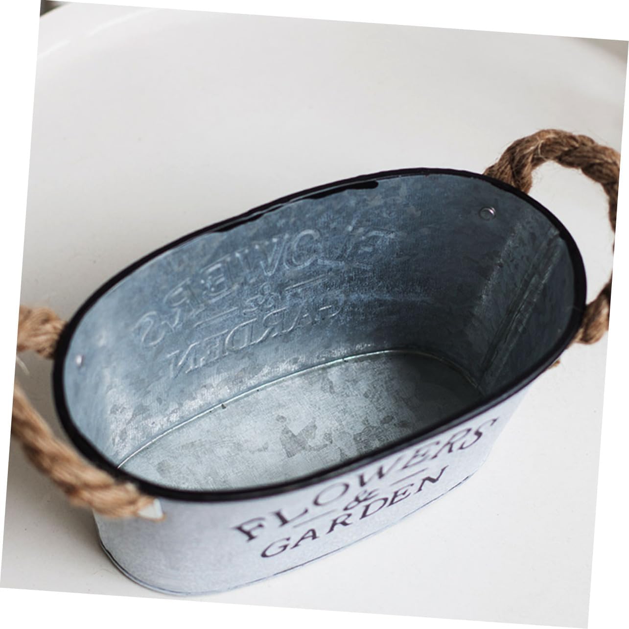 Vintage Style Iron Bucket Flower Vase