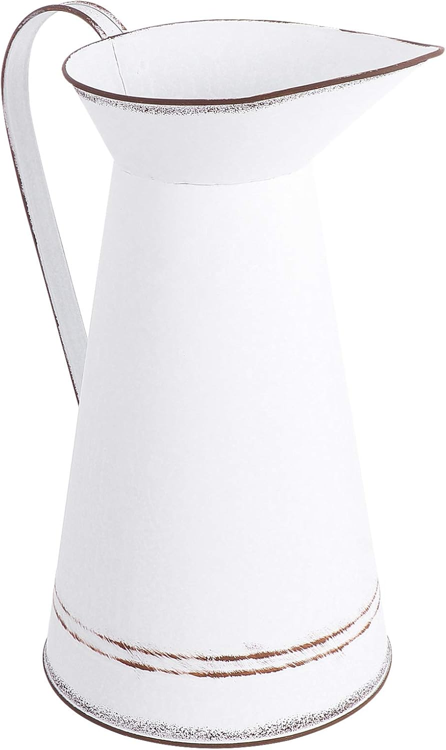 DOITOOL Vintage French Galvanized Vase for Home Decor