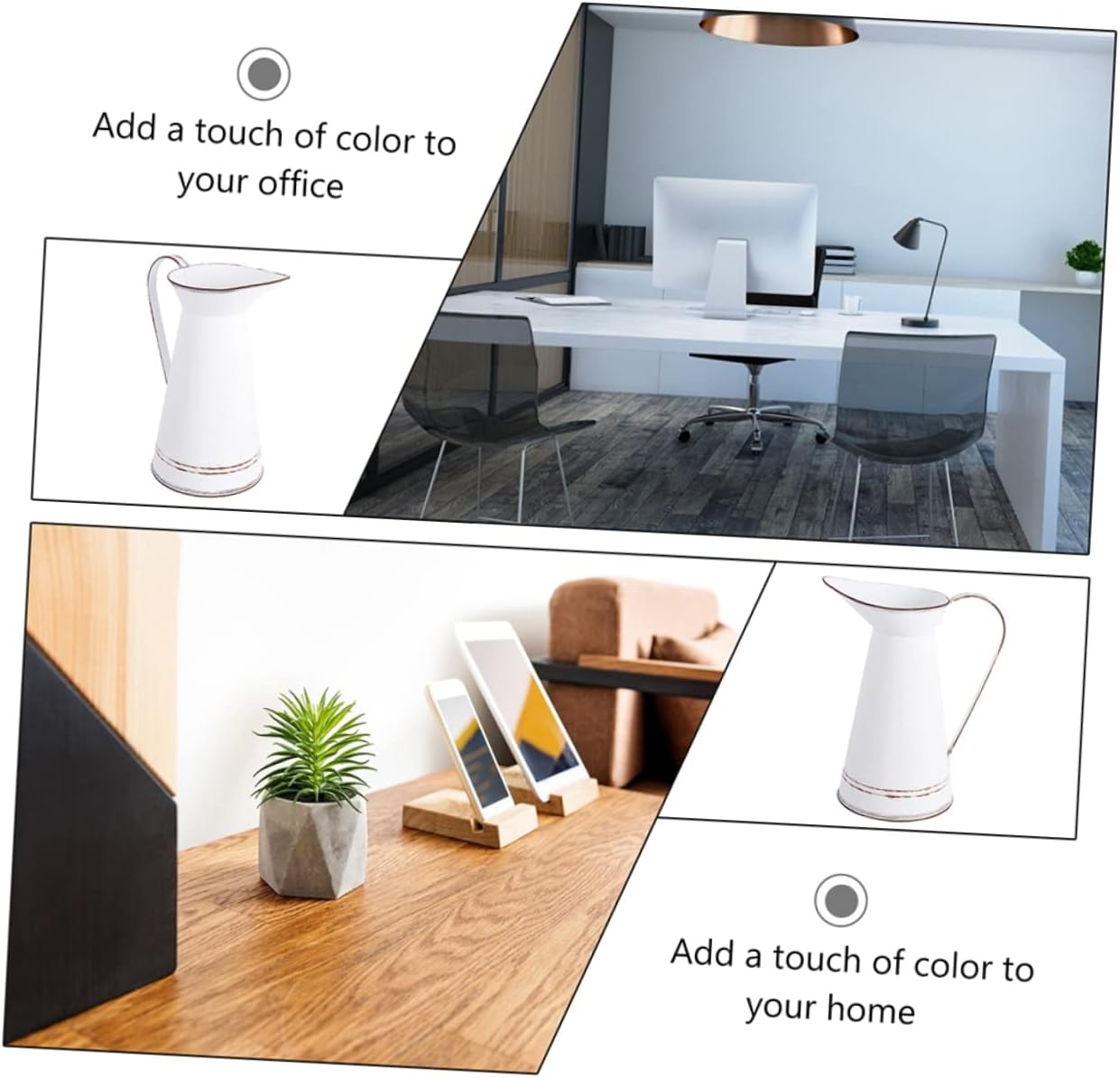 Vintage Metal Flower Pot Set for Home Office Wedding Decor