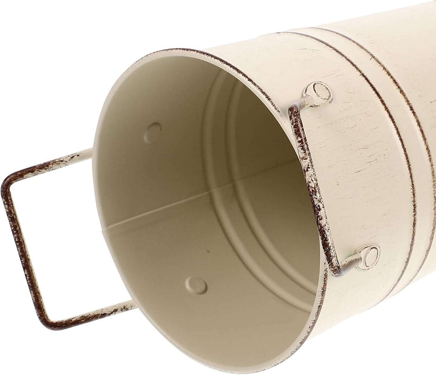 Beavorty Metal Flower Vase Shabby Chic Decorative Bucket with Handles