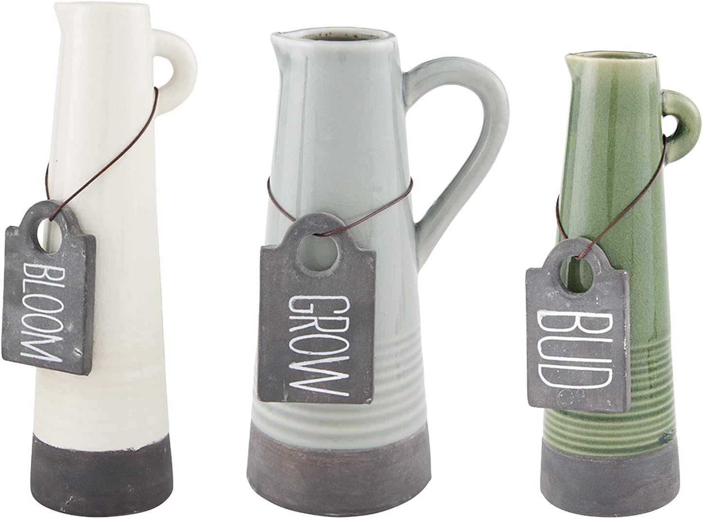 Mud Pie Crackle Glaze Vase Small Blue 7x362