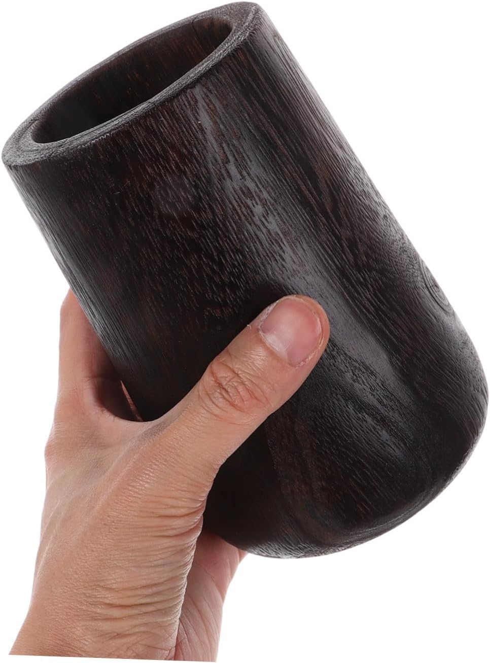 STOBAZA Small Rustic Wood Flower Vase Elegant Decorative Tabletop Case for Floral Arrangements