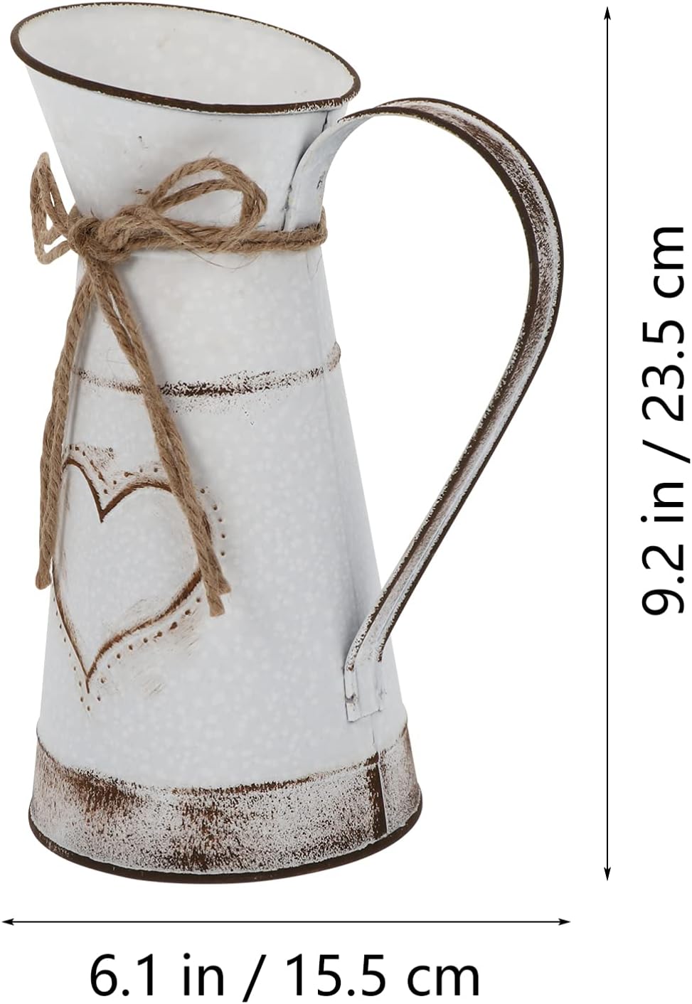 DOITOOL Vintage Tin Pitcher Flower Vase