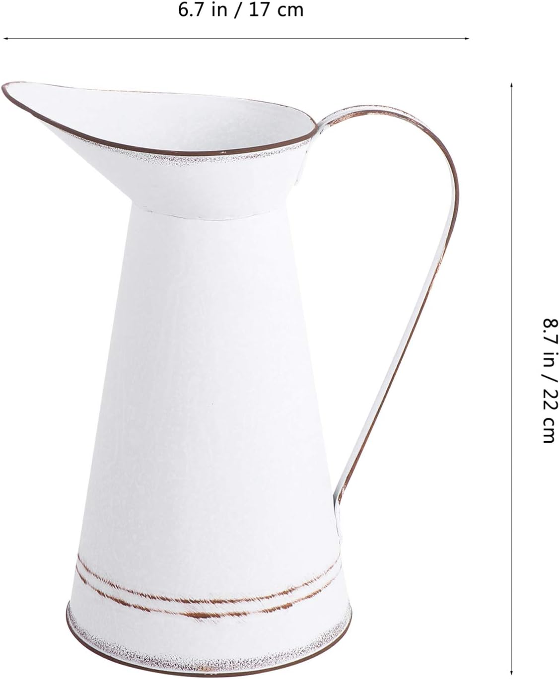 GANAZONO Vintage Galvanized Jug Flower Vase Decor