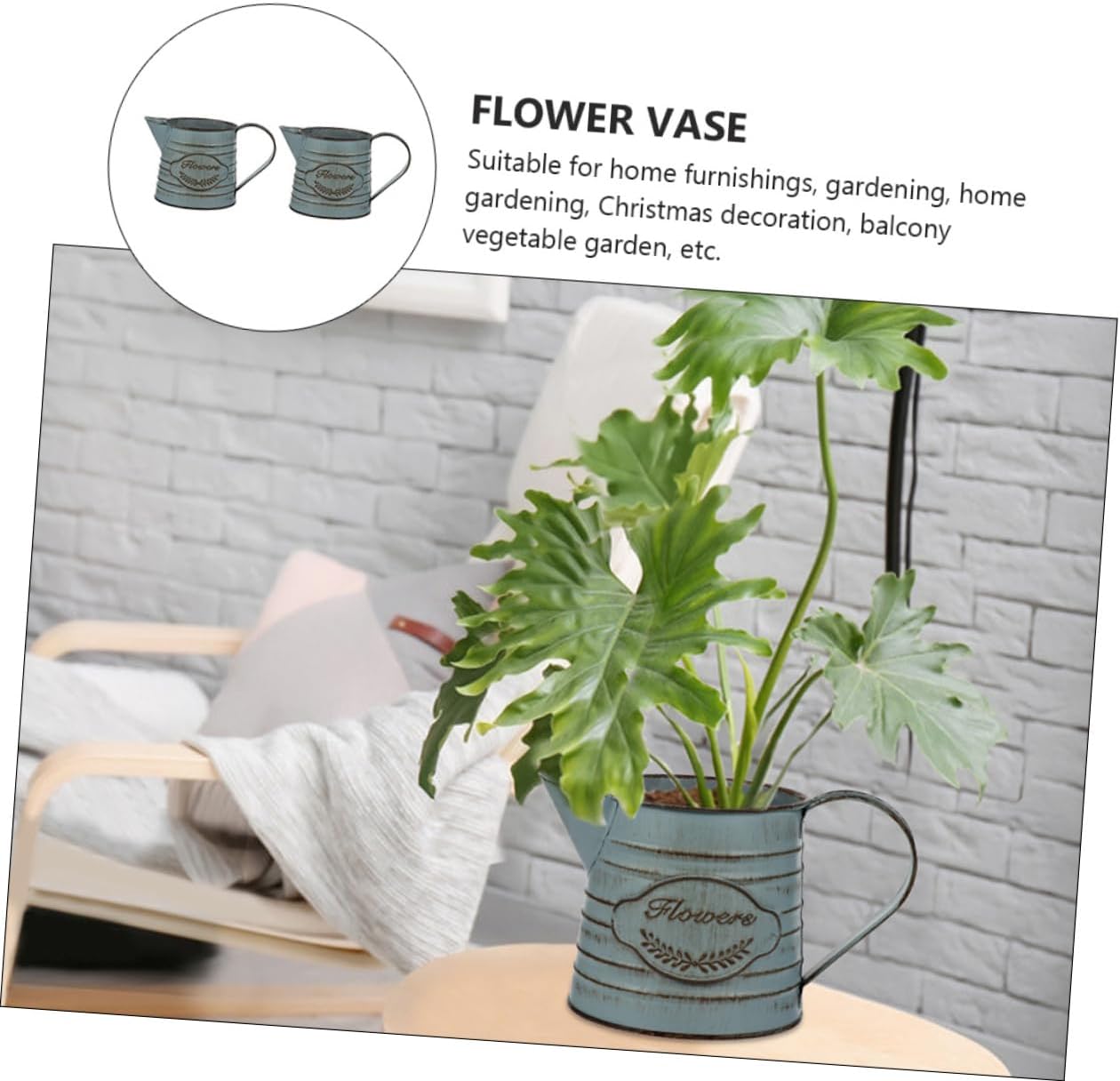 Antique Iron Flowerpot Decorative Vase for Home Office Bonsai Arrangement Vintage Design 2pcs Set