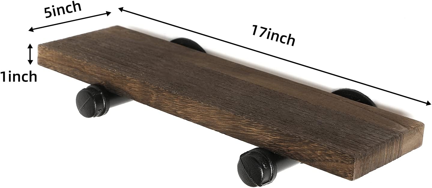 Home TZH Wall Floating Shelves Set of 4 Rustic Wood Storage Shelf