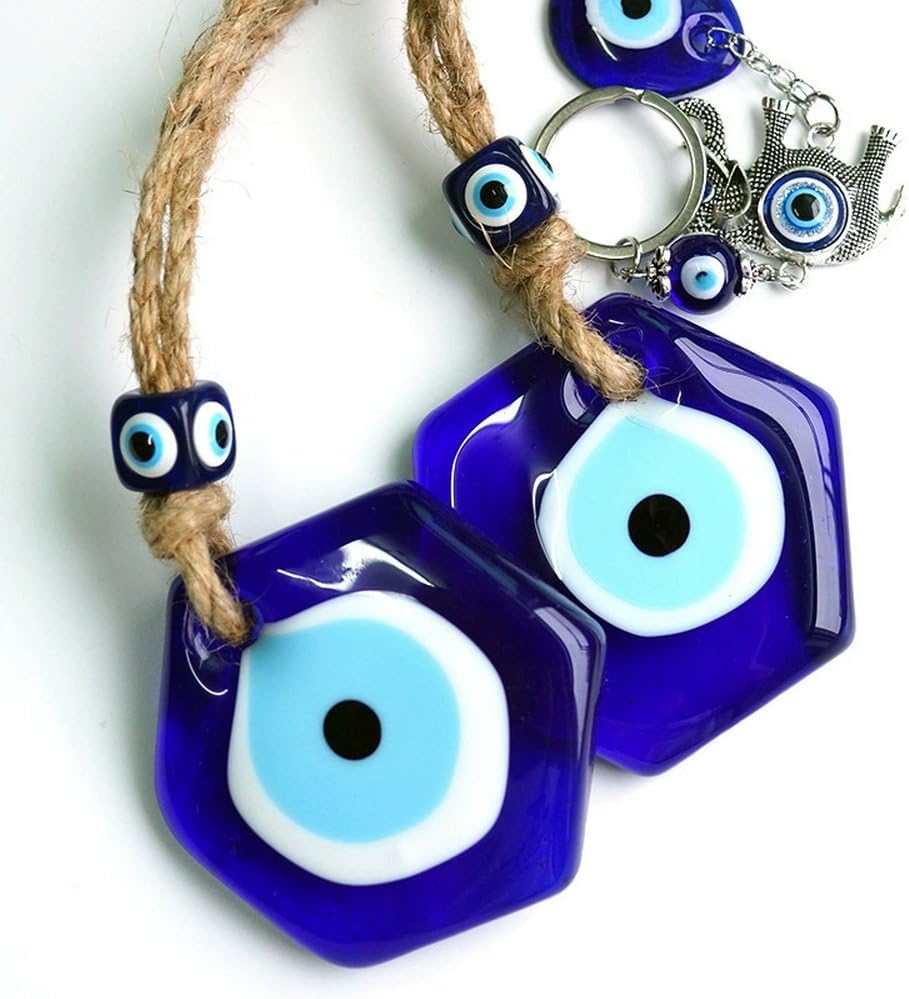 Bigbabybig Hxagon Evil Eye Car Charm Decor