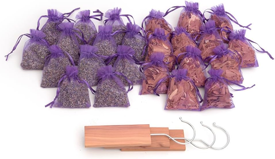 CEDAR HOME Cedar Hyde 12 Lavender 12 Cedar Sachets Set
