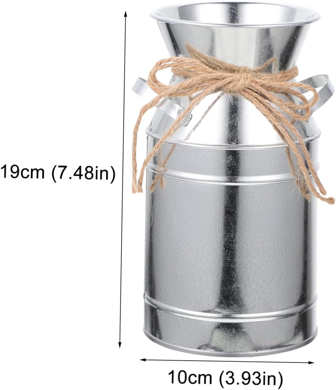 STOBAZA Rustic Metal Flower Vase Vintage Milk Jug Decor