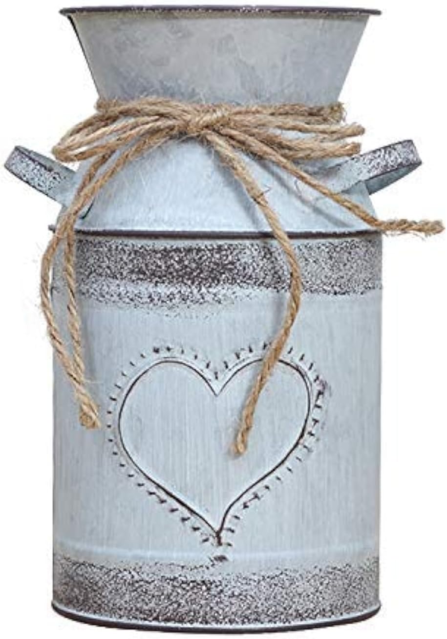 Soyizom Rustic Galvanized Milk Jug Vase