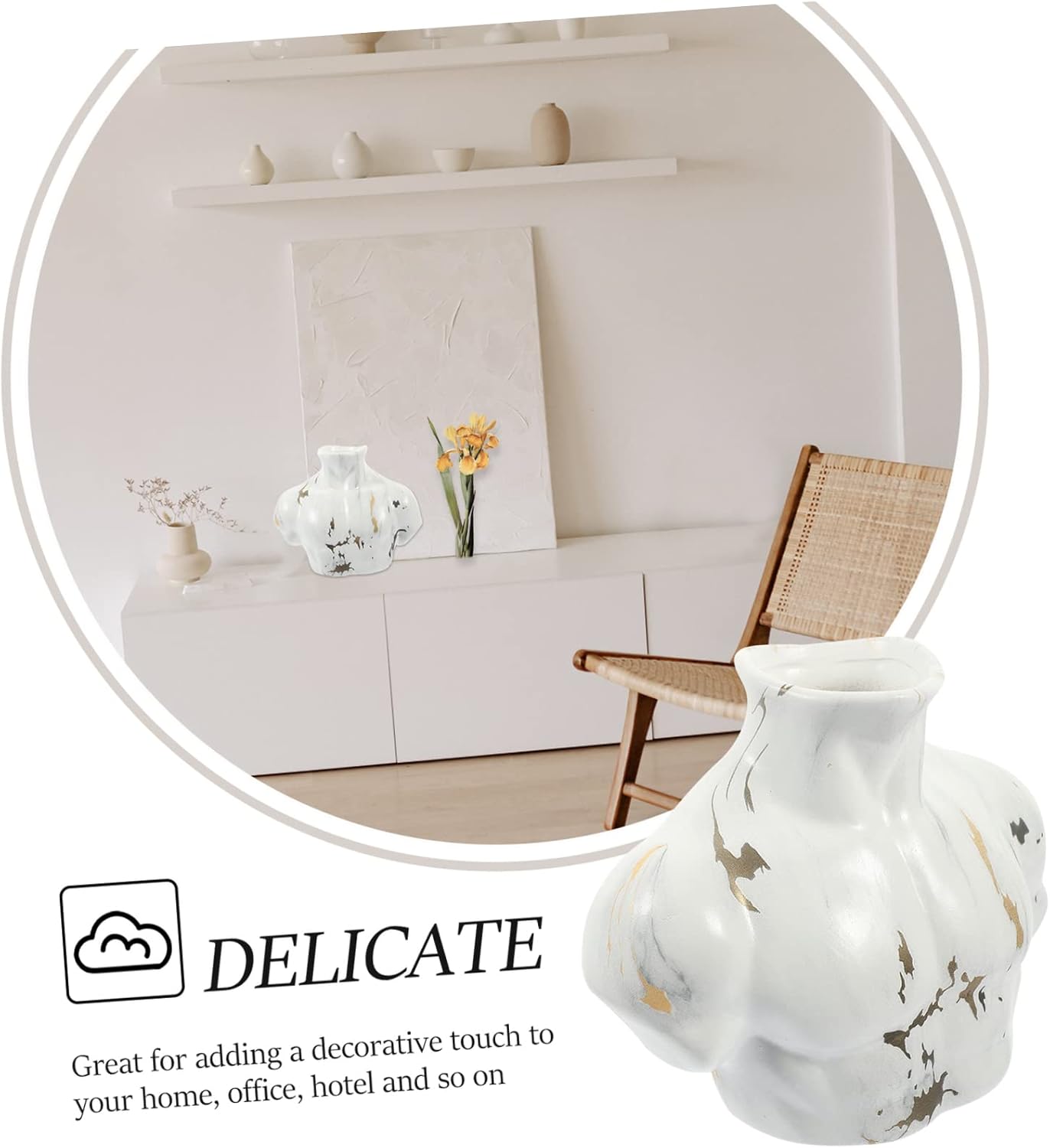 Ceramic Marble Flower Vase for Modern Home Decor