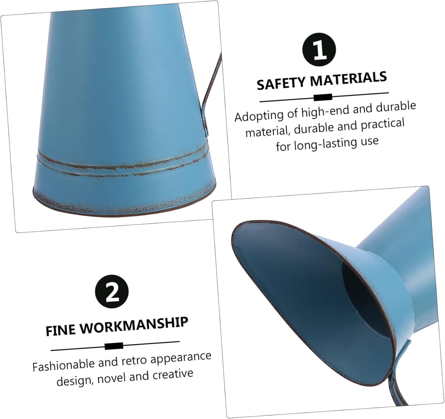 Vintage Iron Flower Pot Rustic Decorative Bucket for Home and Garden