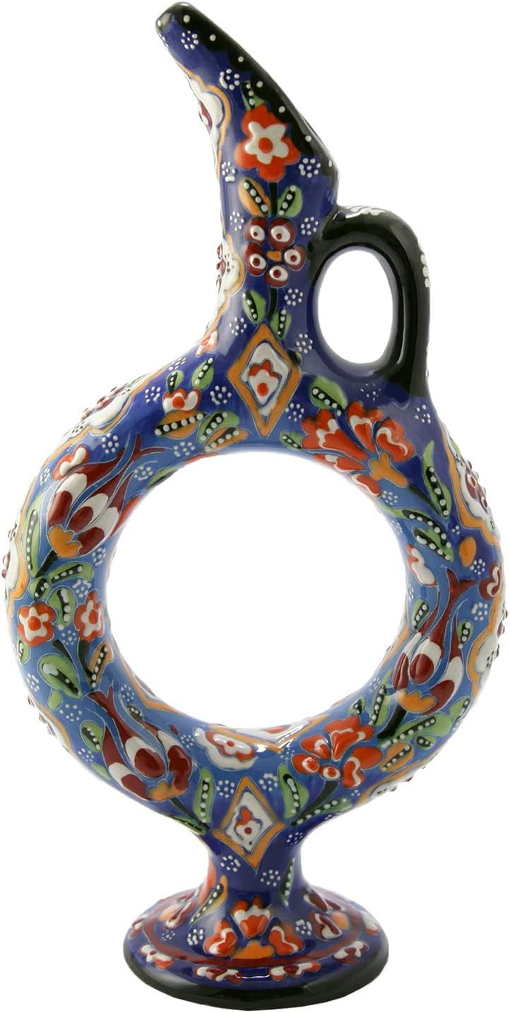 EliPOT Ceramic Vase Large Hittite Style Blue