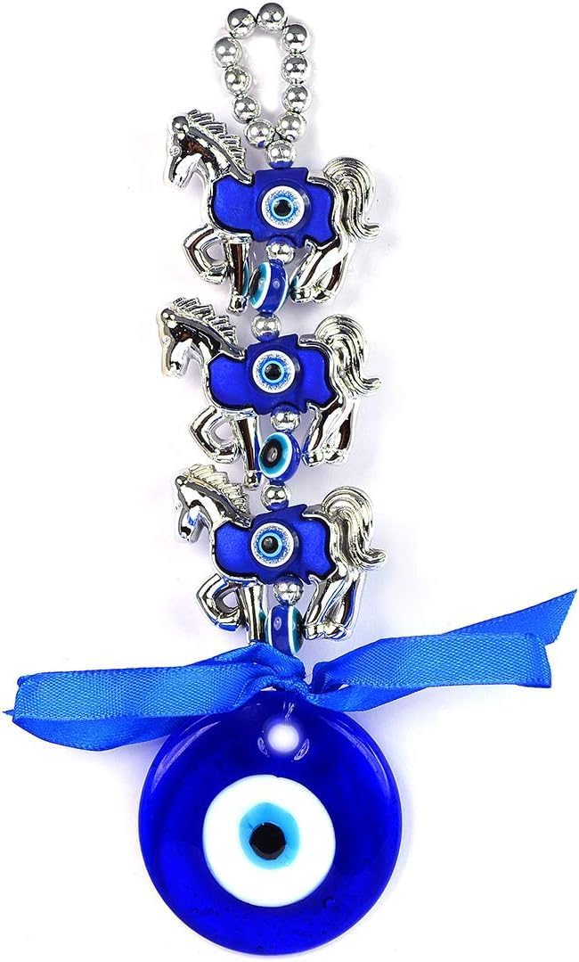 Evil Eye Three Horse Car Door Office Hanging for Good Luck and Prosperity