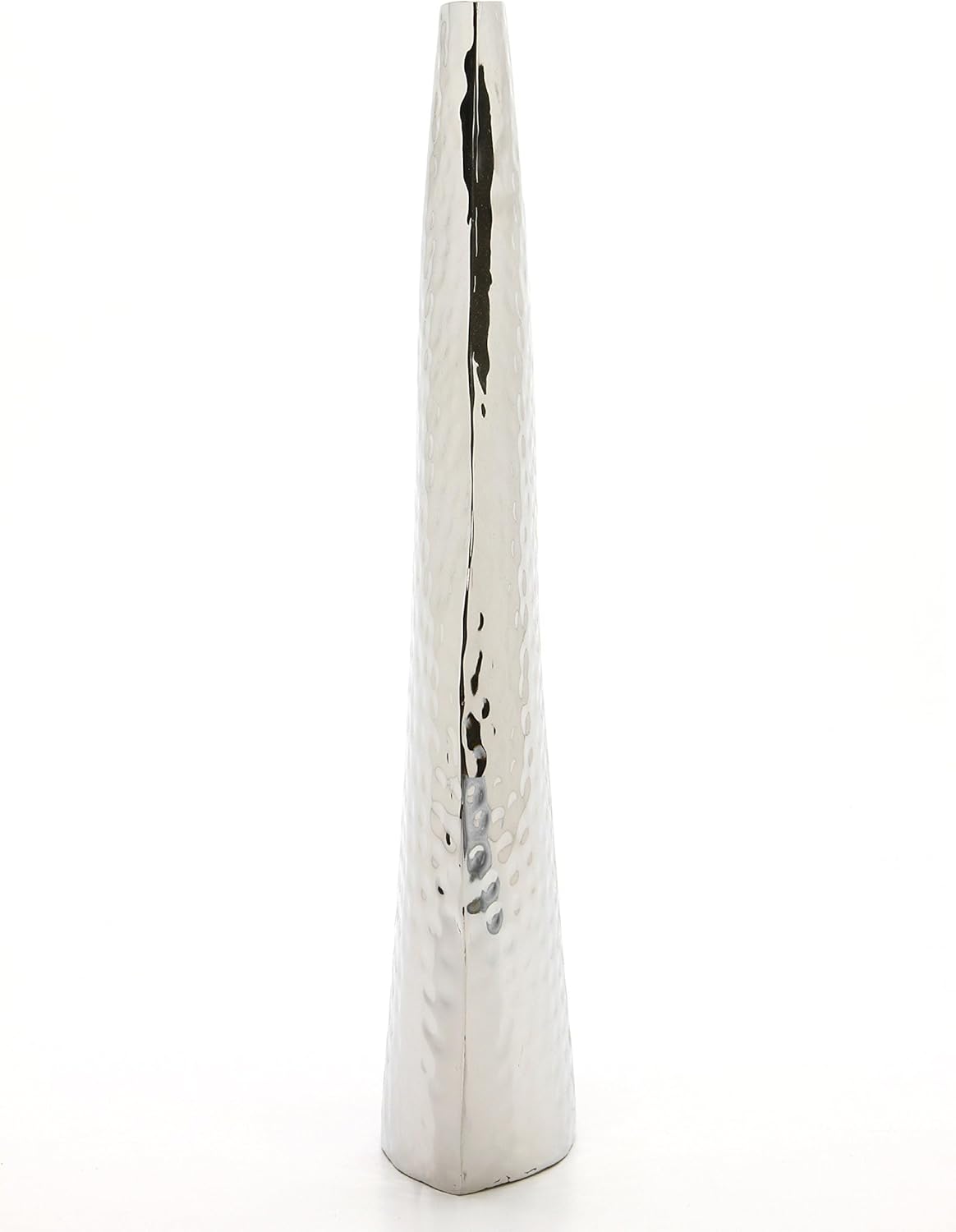 Hosley 17 Inch Tall Silver Metal Vase