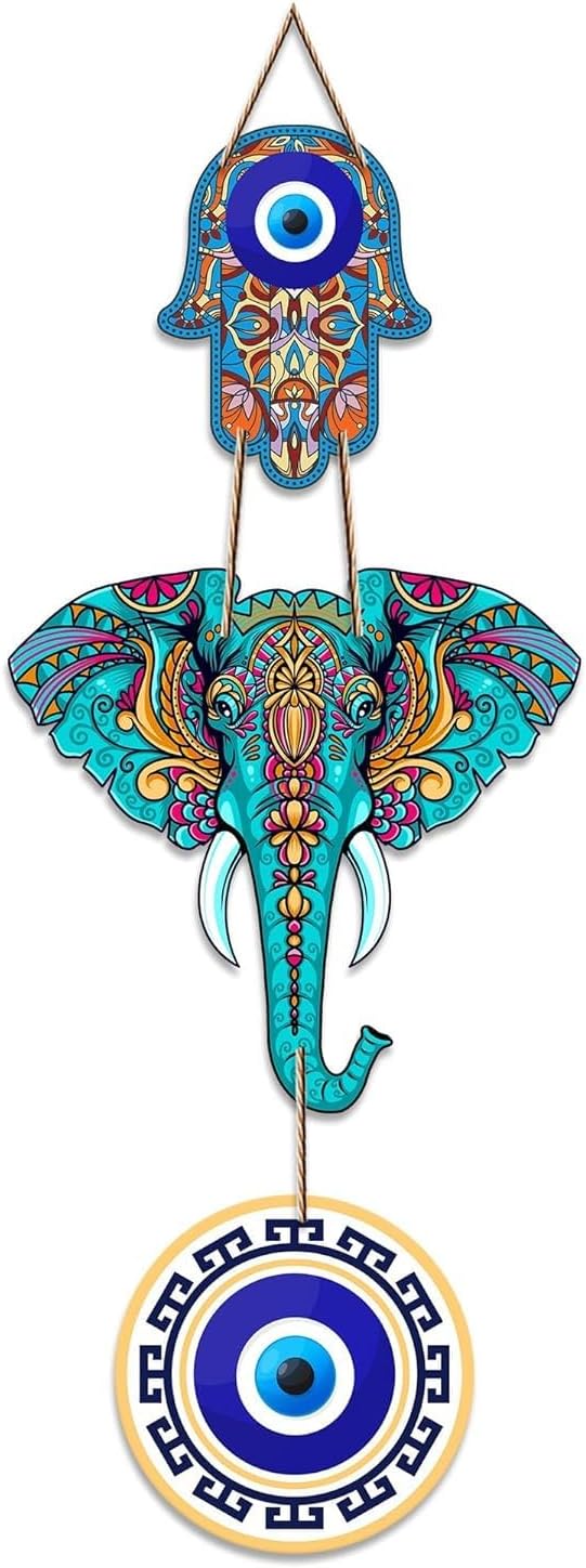 GoldenGrace Elephant Evil Eye Wall Hanging Decor