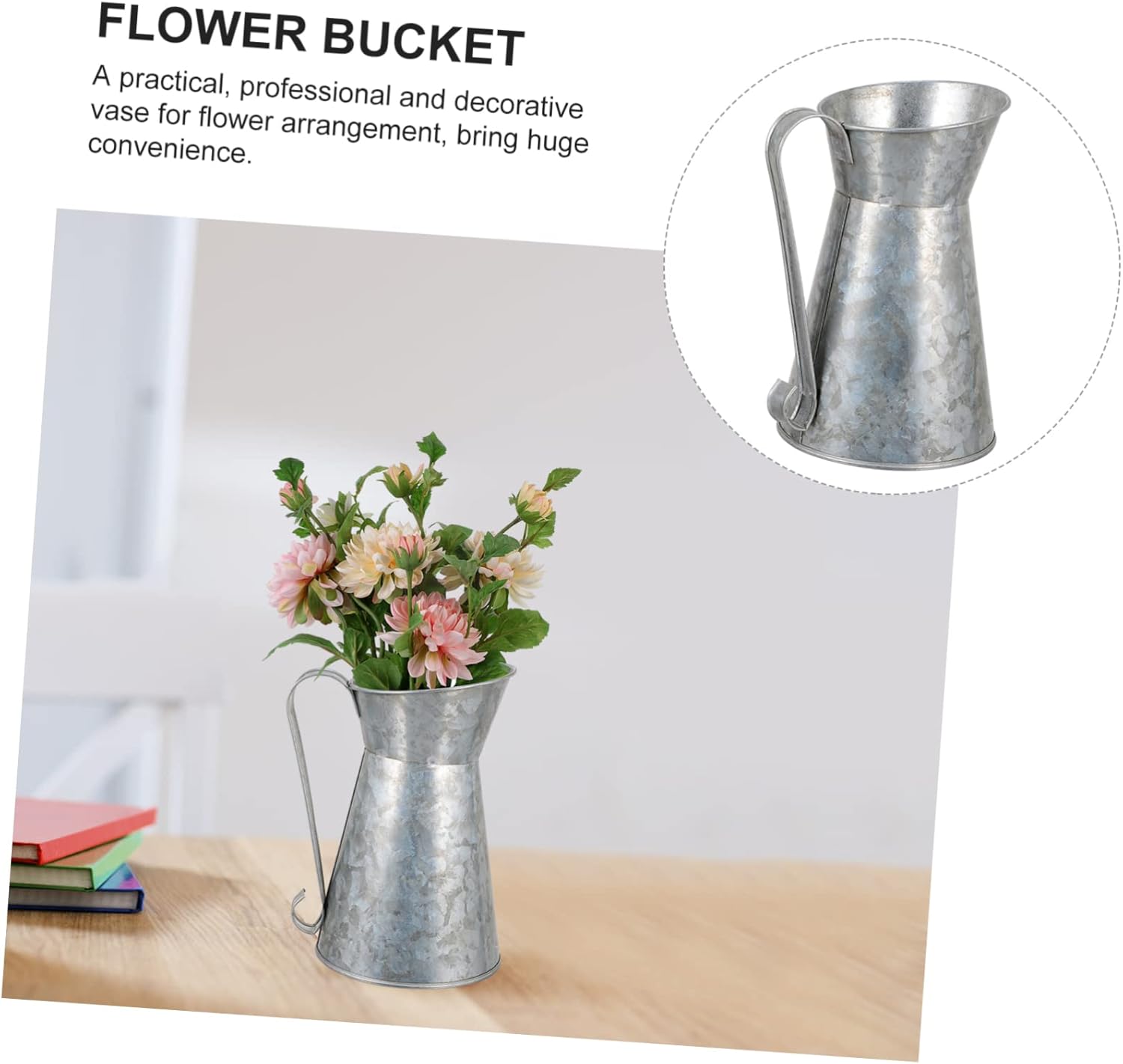 Vintage Floral Iron Vase Holder for Rustic Home Decor