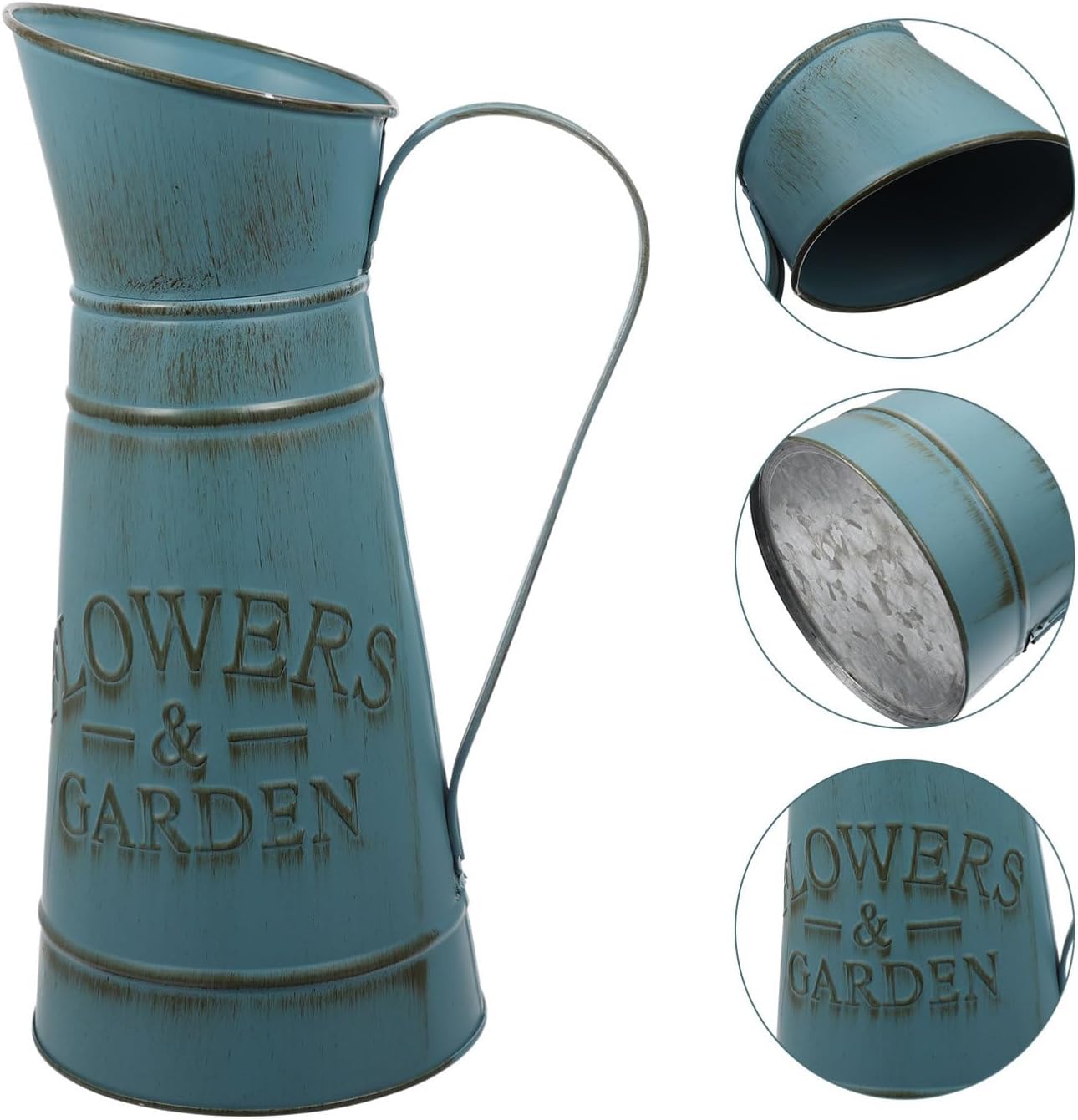 Creative Blue Iron Pot Flower Vase for Home Decor