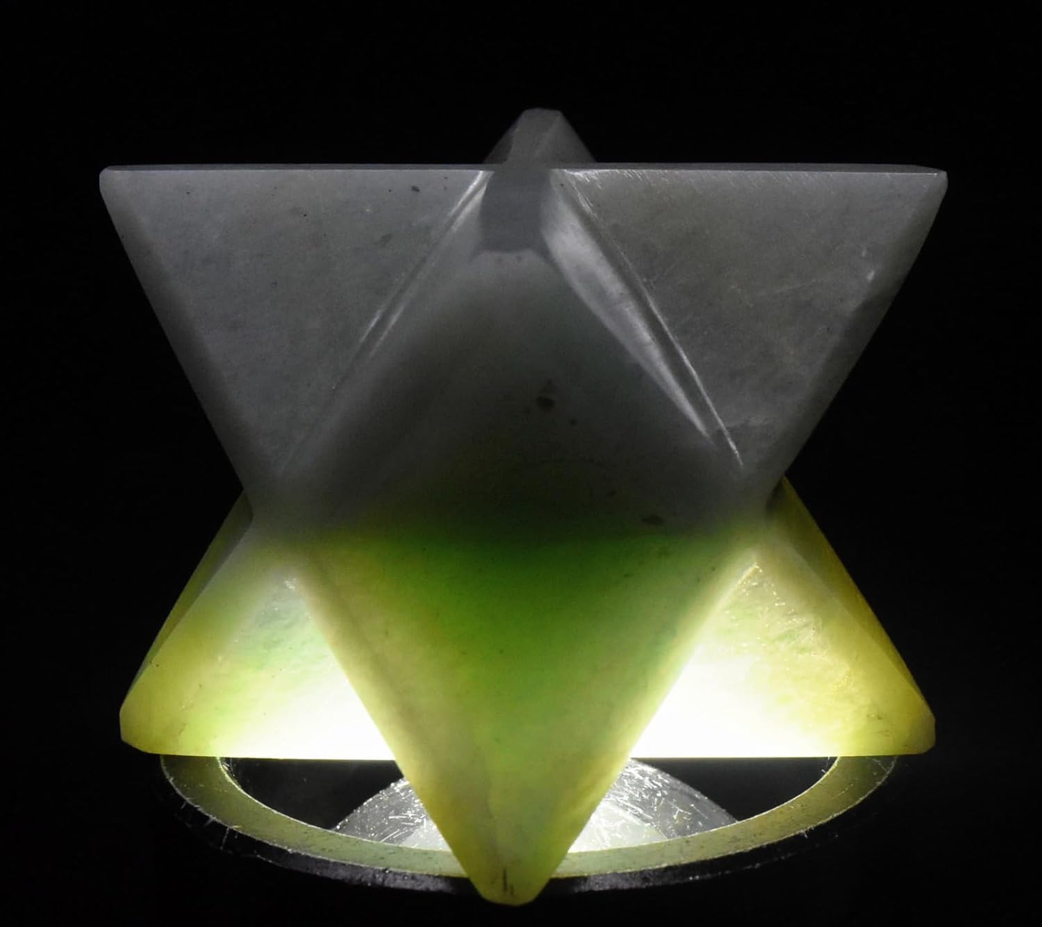 25 Inch Soft Green Teal Amazonite 8 Point Merkaba Star Crystal