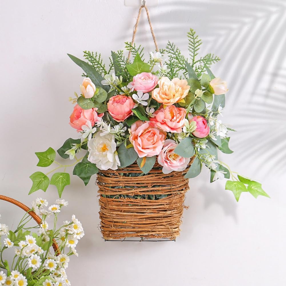 Pink Berry Wildflower Door Decor Wreath
