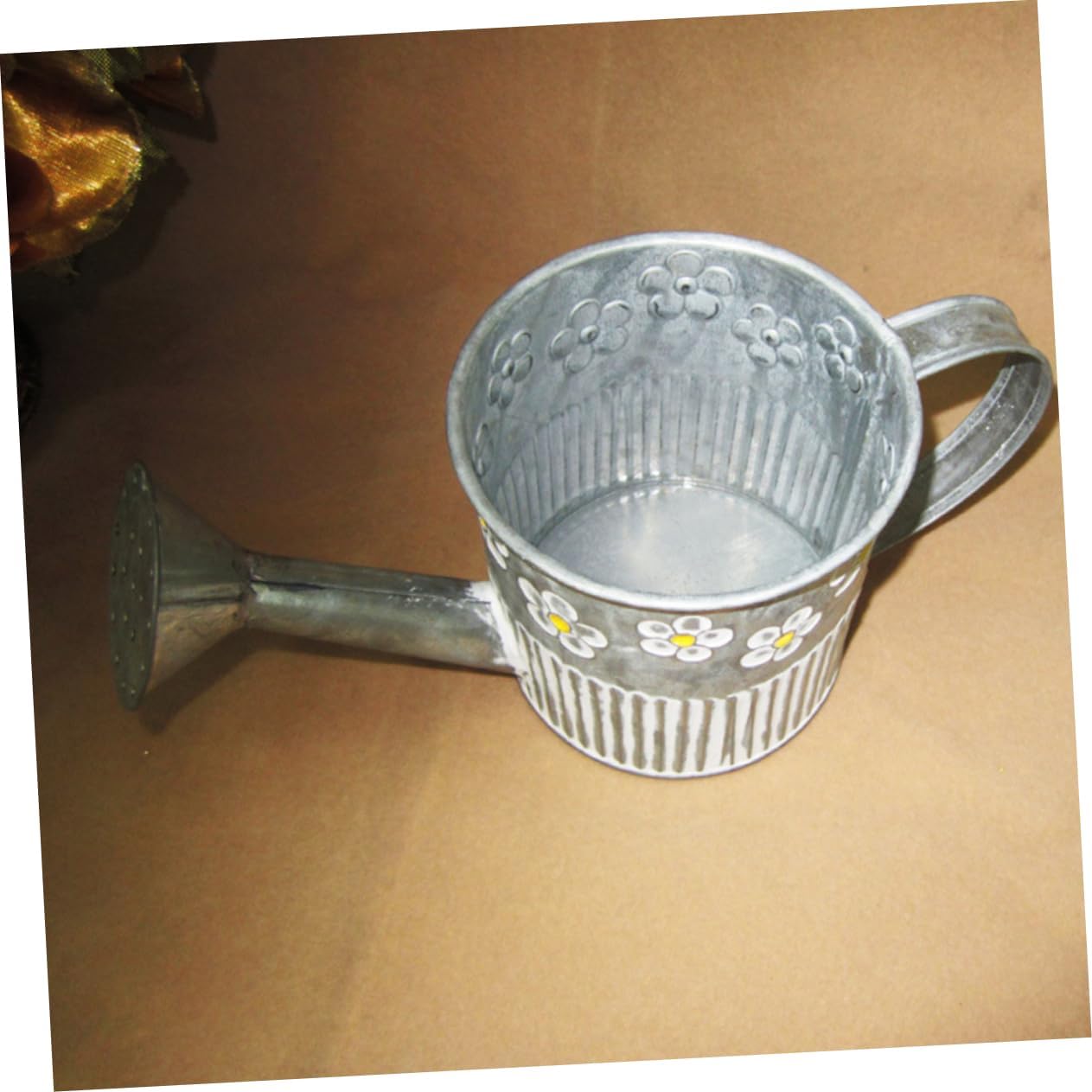 VINTORKY Iron Watering Pot Shape Flower Vase for Home Decor