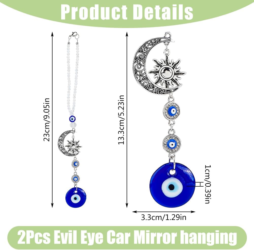 DICOSMETIC 2Pcs Evil Eye Car Hanging Ornament