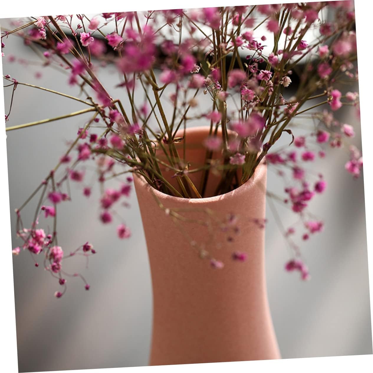 Home Ceramic Flower Vase in Light Pink for Decor