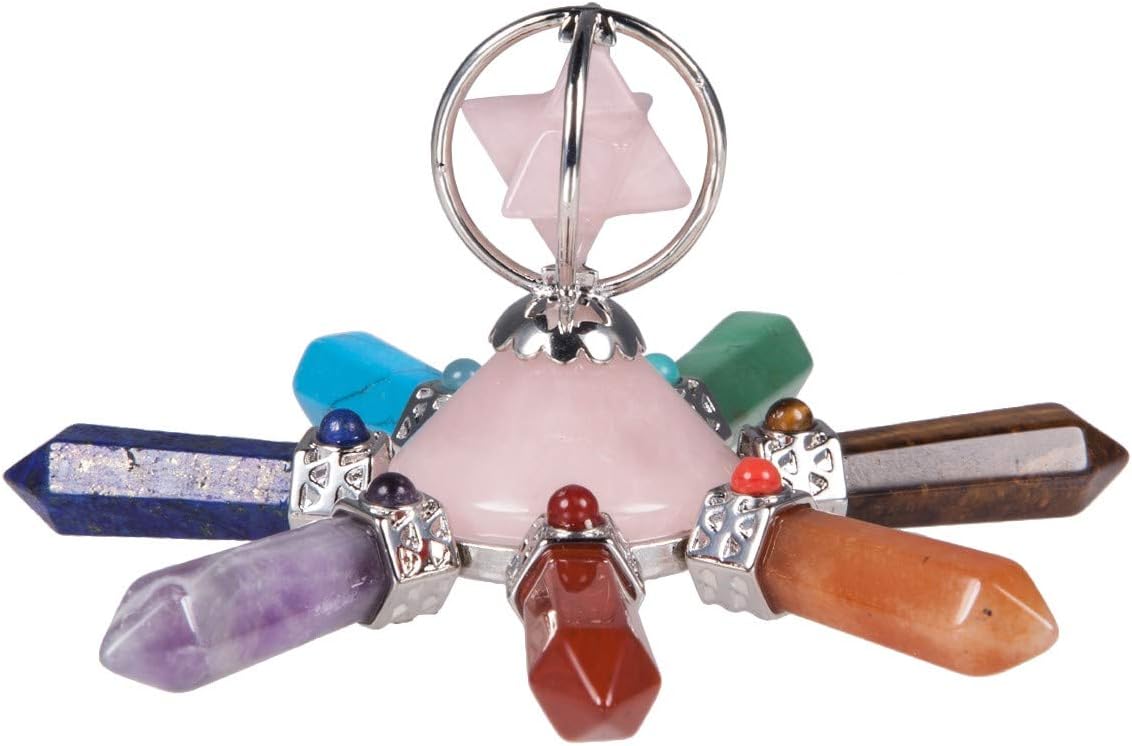 Rockcloud 7 Chakra Crystal Energy Generator with Rose Quartz