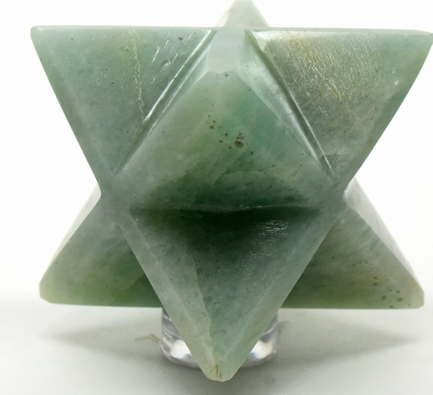 25 Inch Soft Green Teal Amazonite 8 Point Merkaba Star Crystal