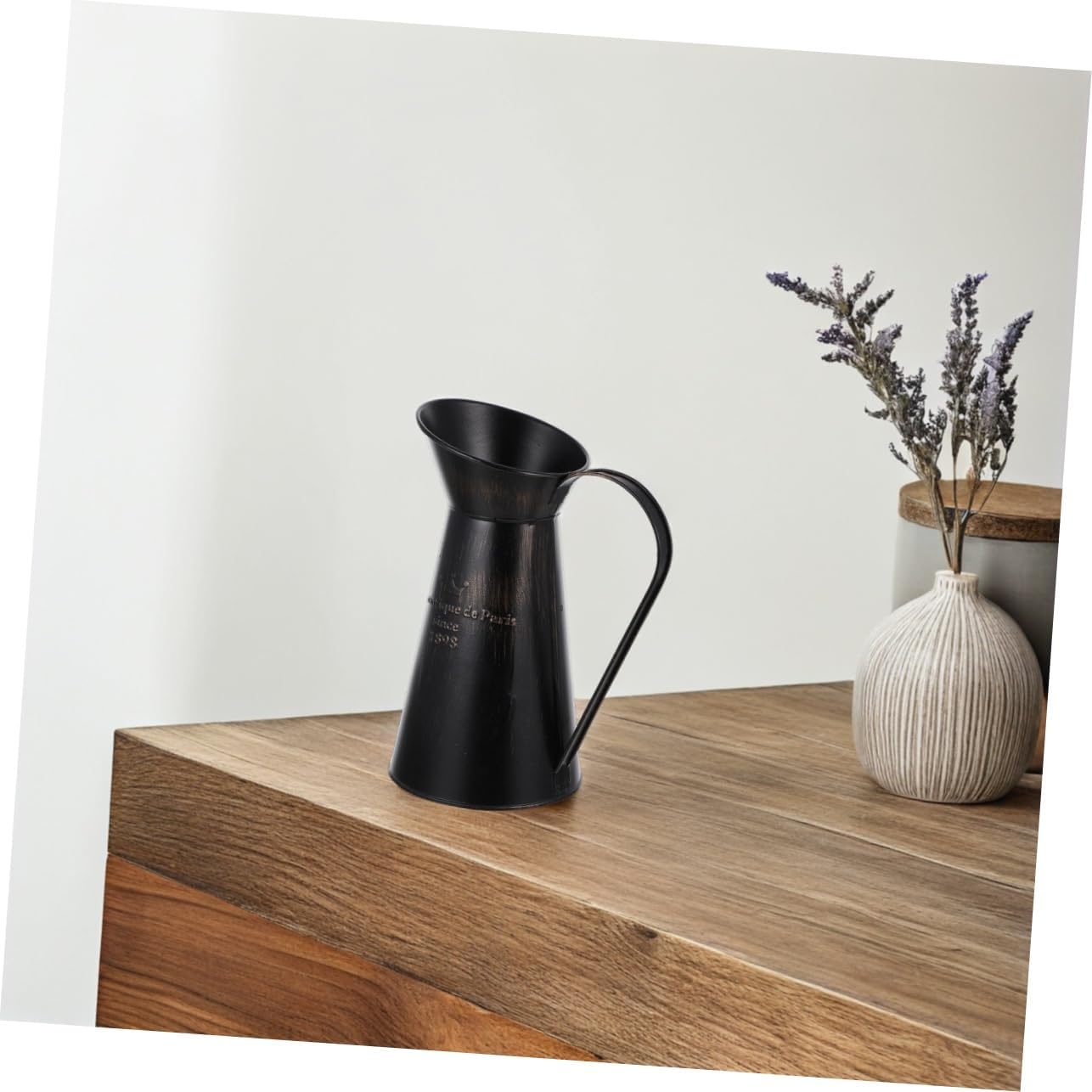 Rustic Farmhouse Iron Vase - Black Decorative Centerpiece