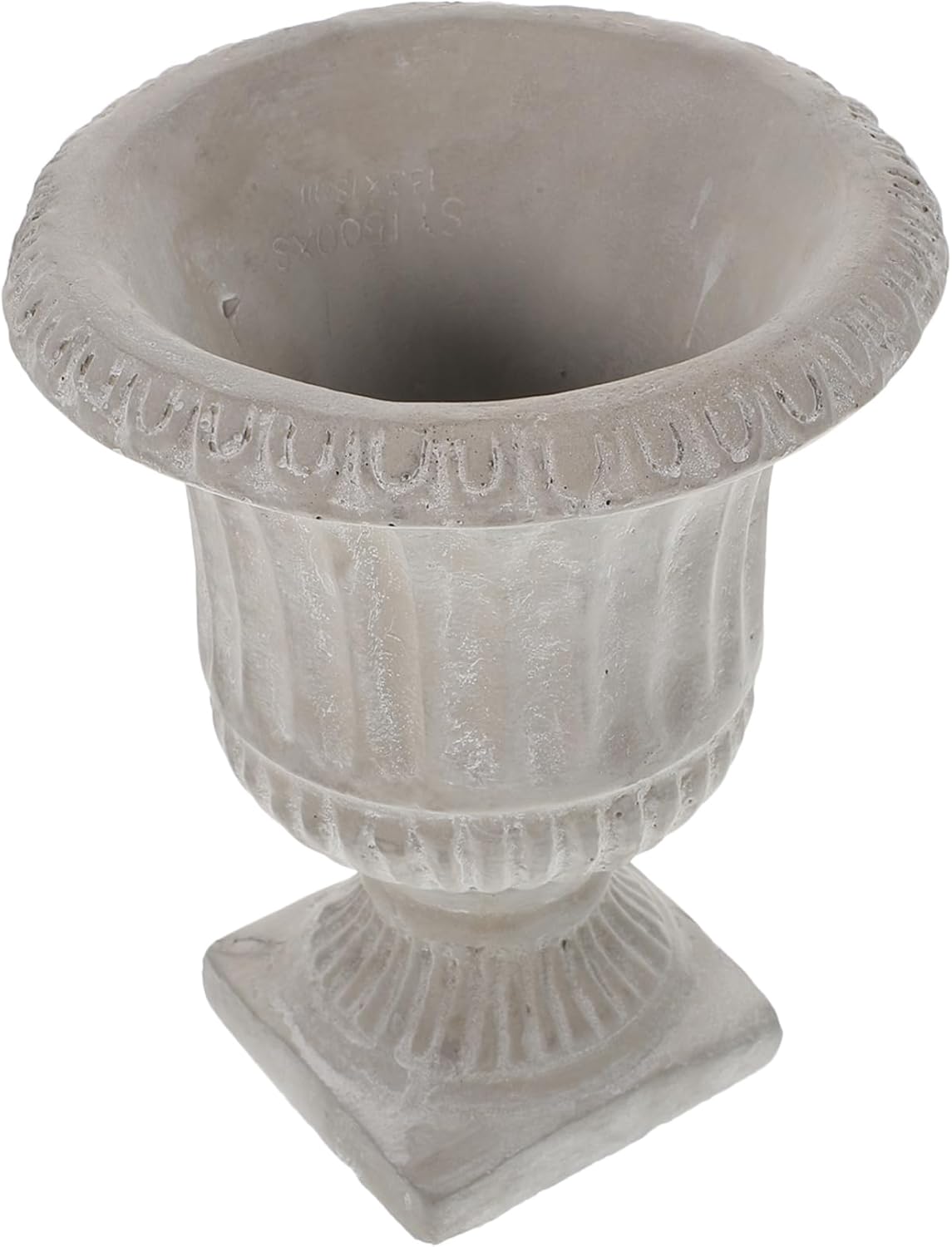 STOBAZA Cement Vase with Vertical Stripes Design