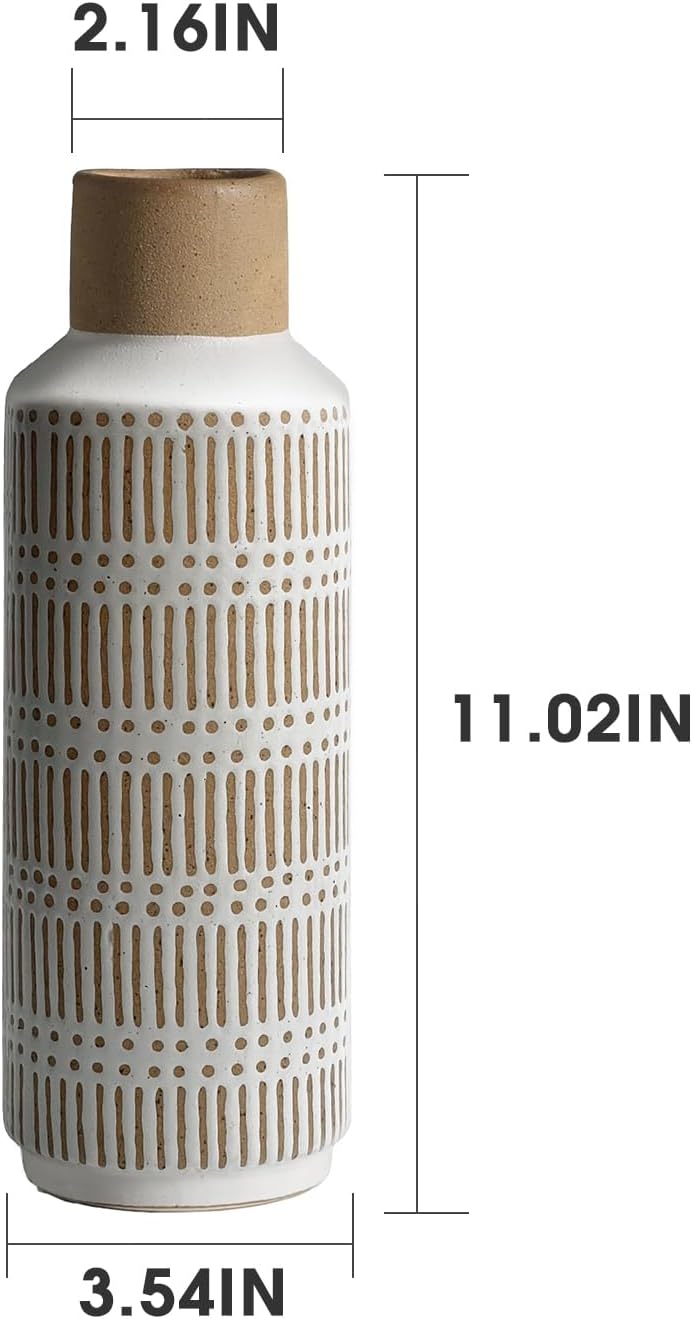 Rustic Ceramic Vase 1102 Inch Farmhouse Style Decor