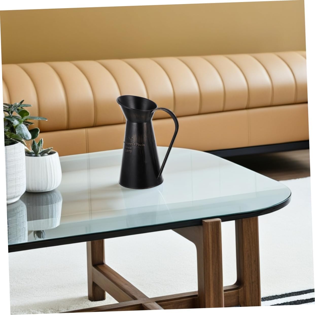 Rustic Farmhouse Iron Vase - Black Decorative Centerpiece