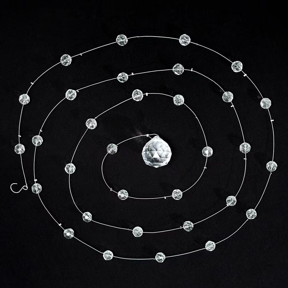 Crystal Beaded Strands with Clear Glass Beads for Wedding and Home Decor