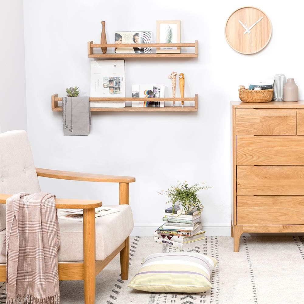 Rsuwiz 24 Inch Floating Oak Shelves for Kids