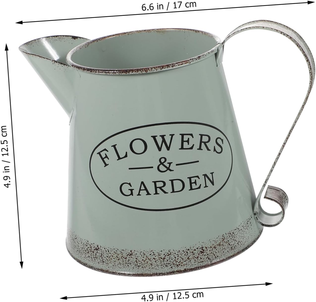 Vintage Iron Flower Pot Wide Mouth Decorative Vase