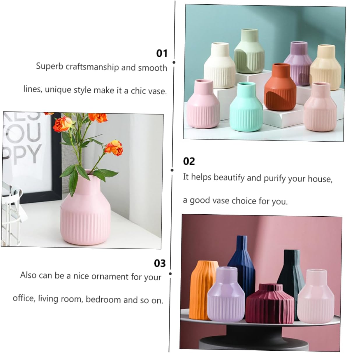 Ceramic Flower Vase Trendy Aesthetic for Home Decor