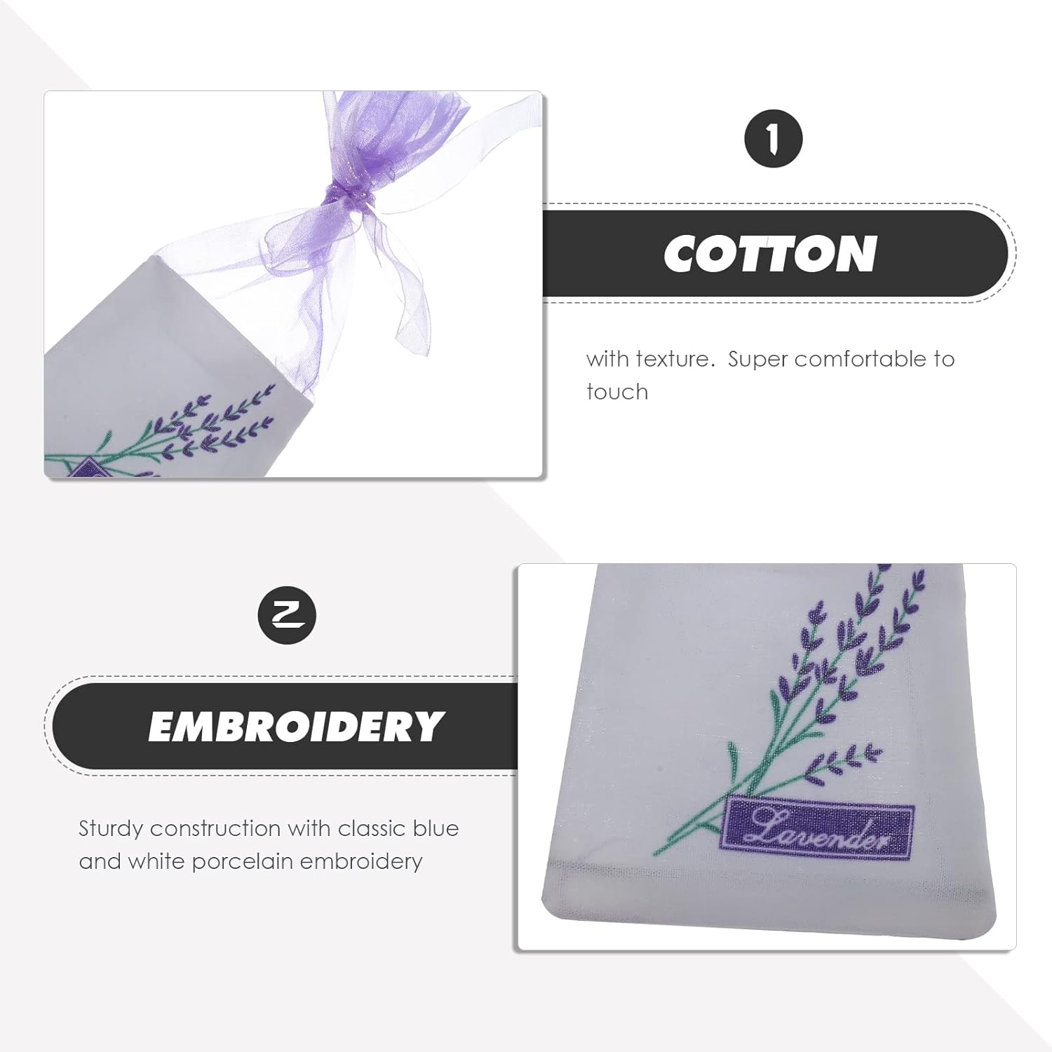 30 Pcs Lavender Sachet Bags Empty Mesh Drawstring Organza Cotton Ramie