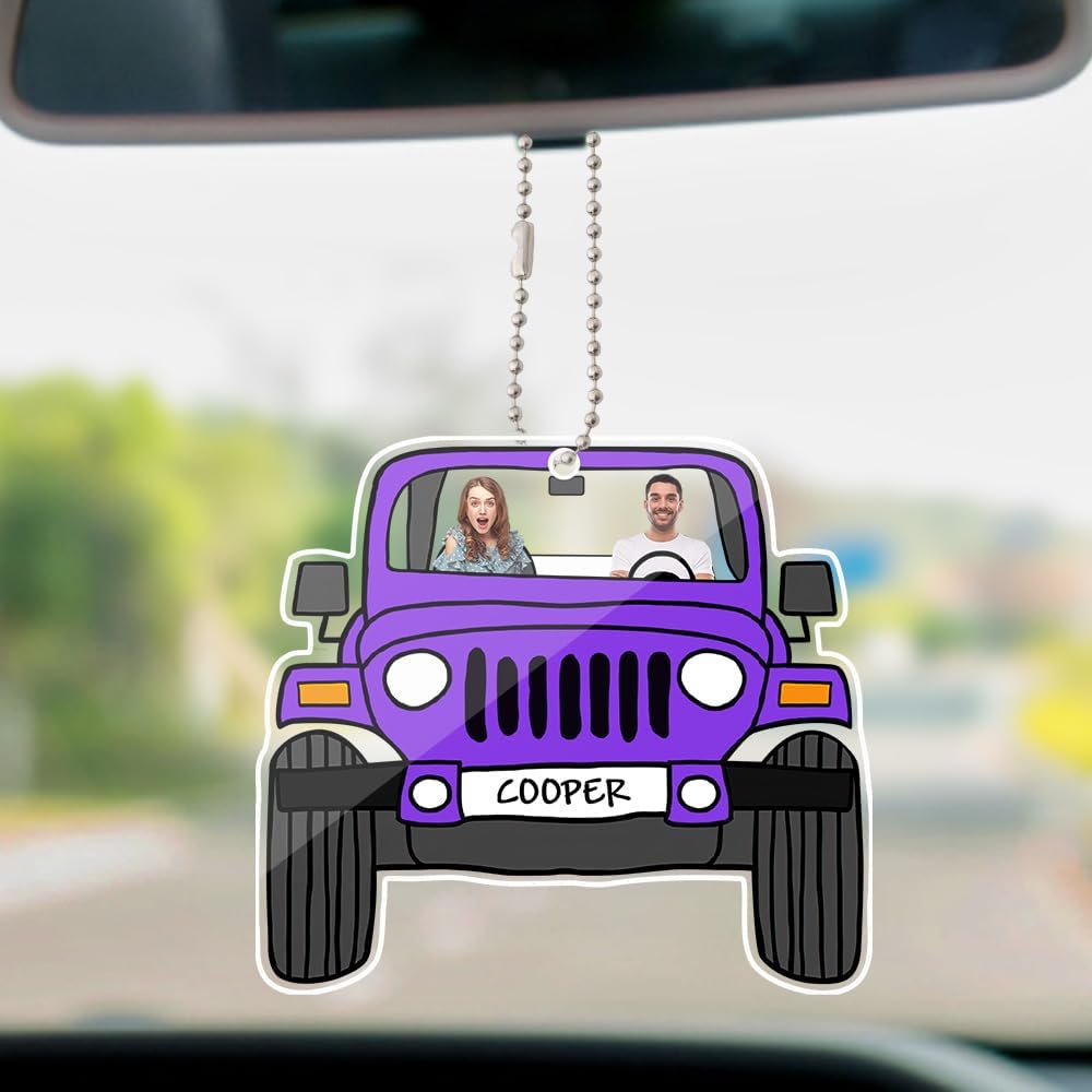 Custom Photo Car Hanging Ornament - Double Side Personalized Design