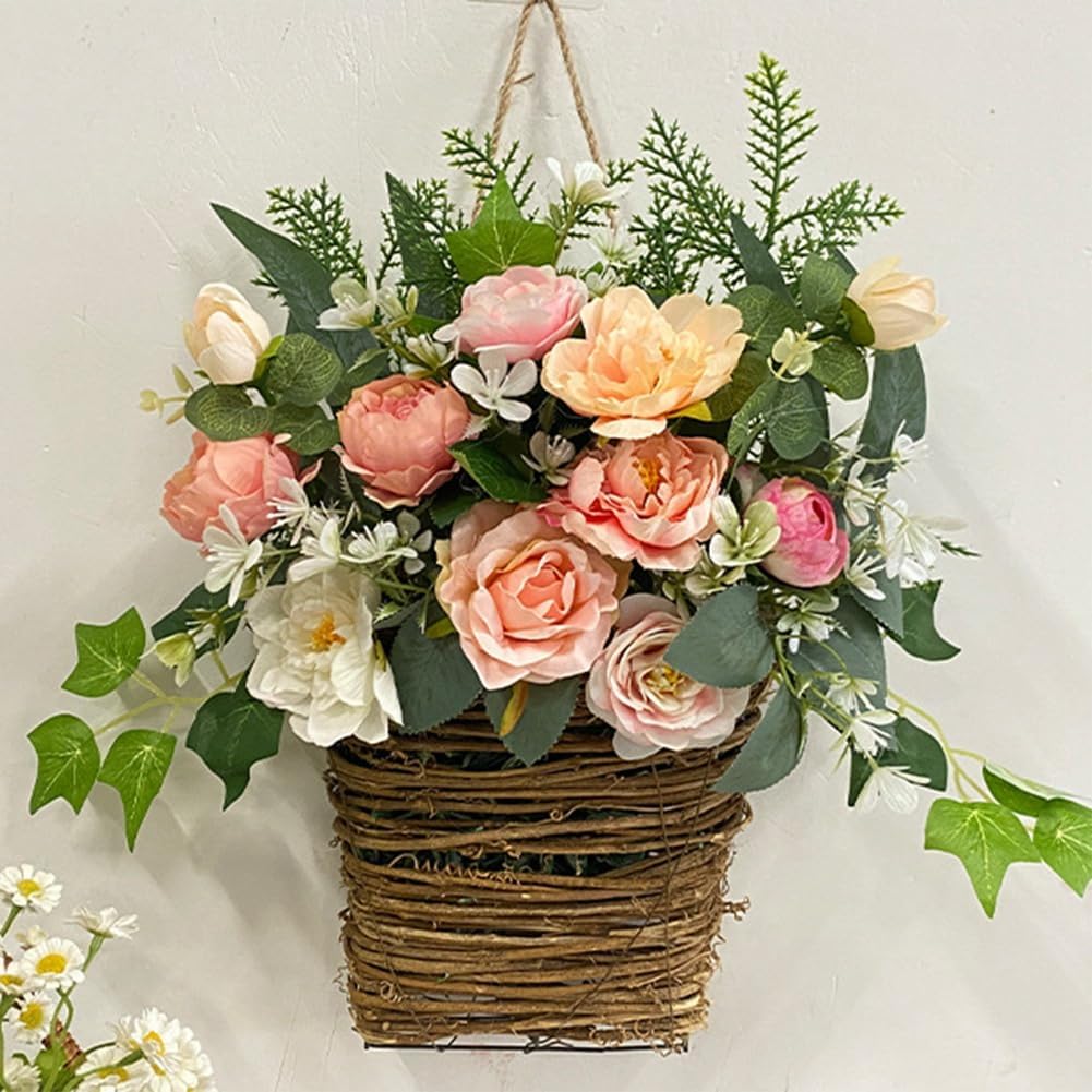 Pink Berry Wildflower Door Decor Wreath