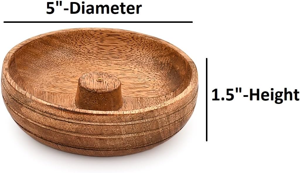 Mahasu Mango Wood Incense Holder 5x5x15
