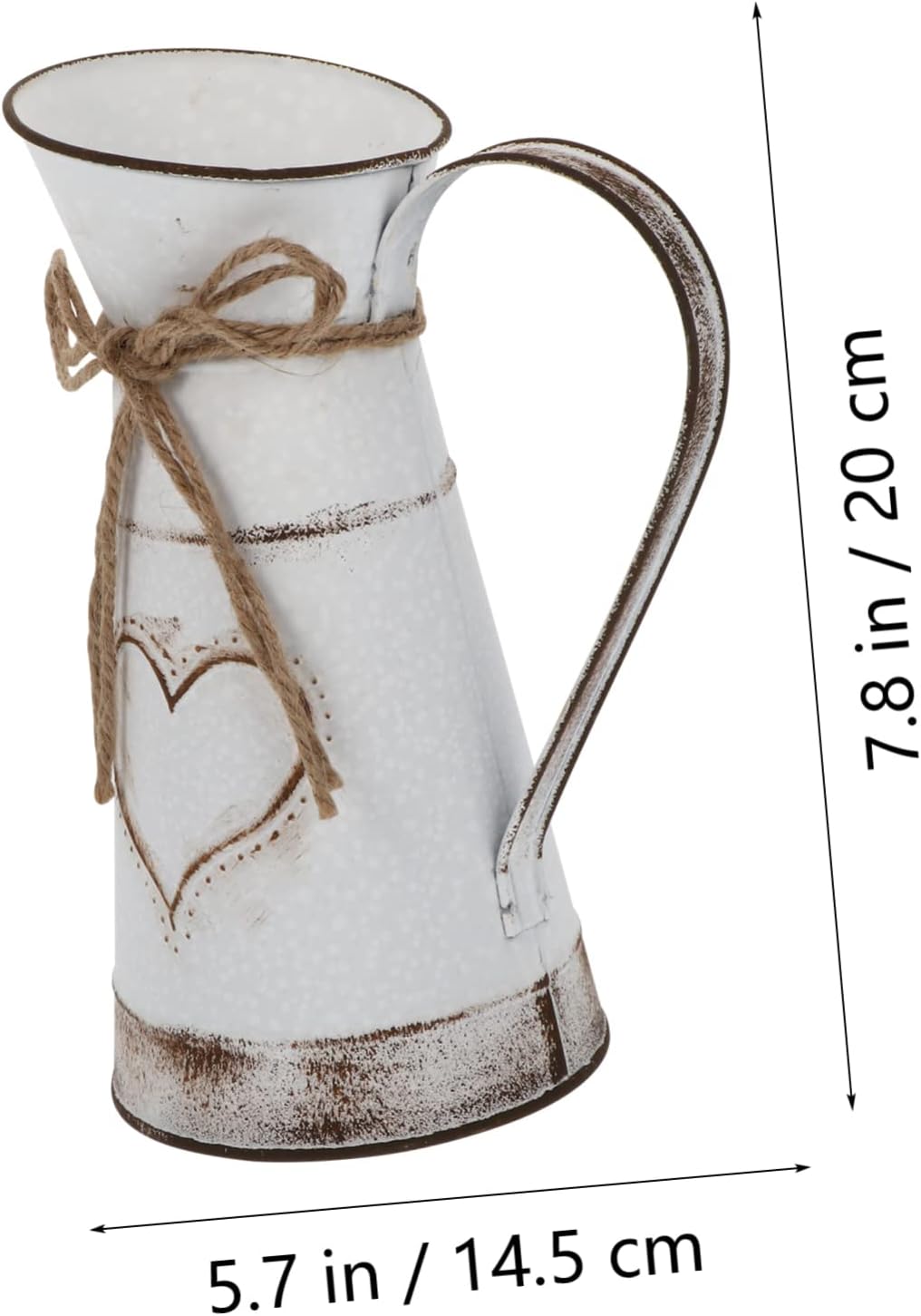 STOBAZA Metal Heart Shaped Vase Rustic Bucket Decor