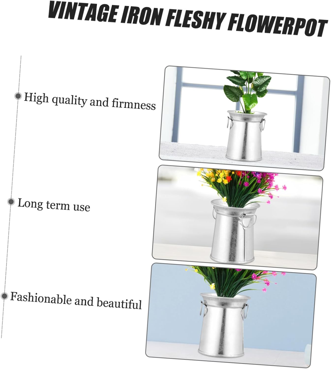 9pcs Vintage Iron Flower Vase Rustic Decor Holder