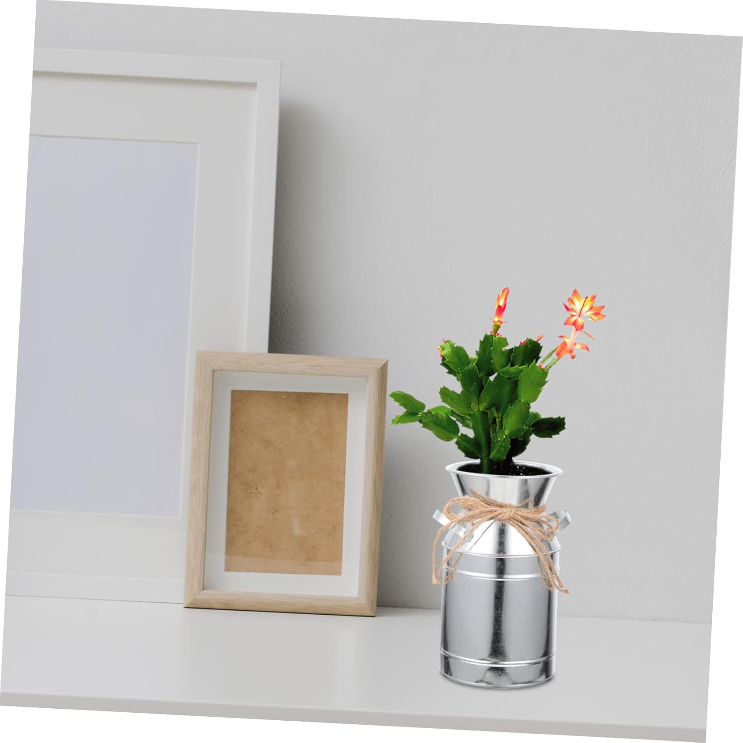 STOBAZA Rustic Metal Flower Vase Vintage Milk Jug Decor