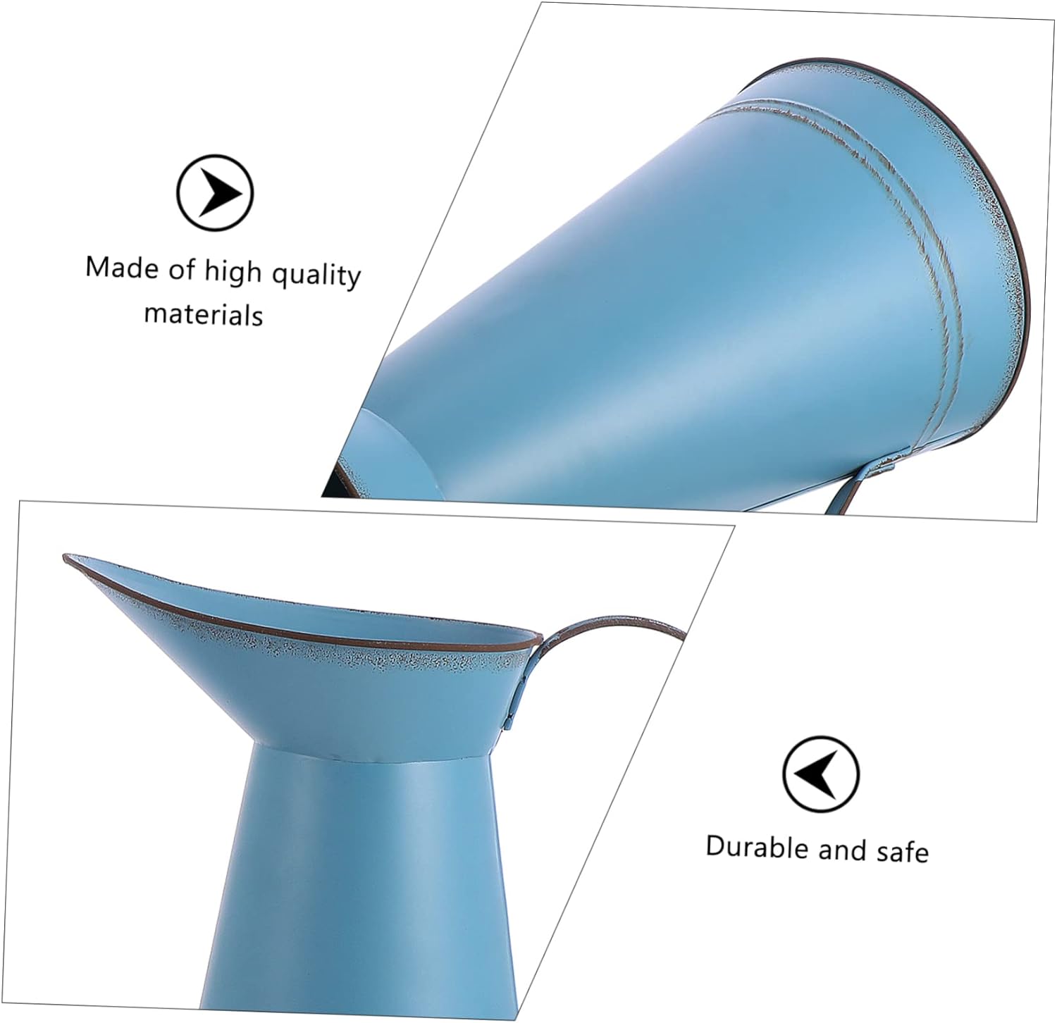 Vintage Iron Flower Pot Rustic Decorative Bucket for Home and Garden