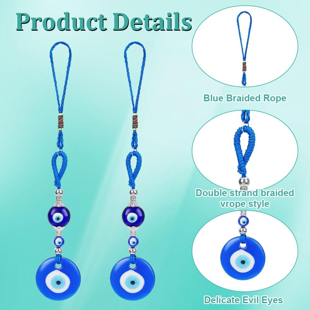 WEBEEDY 4 Piece Evil Eye Hanging Charm