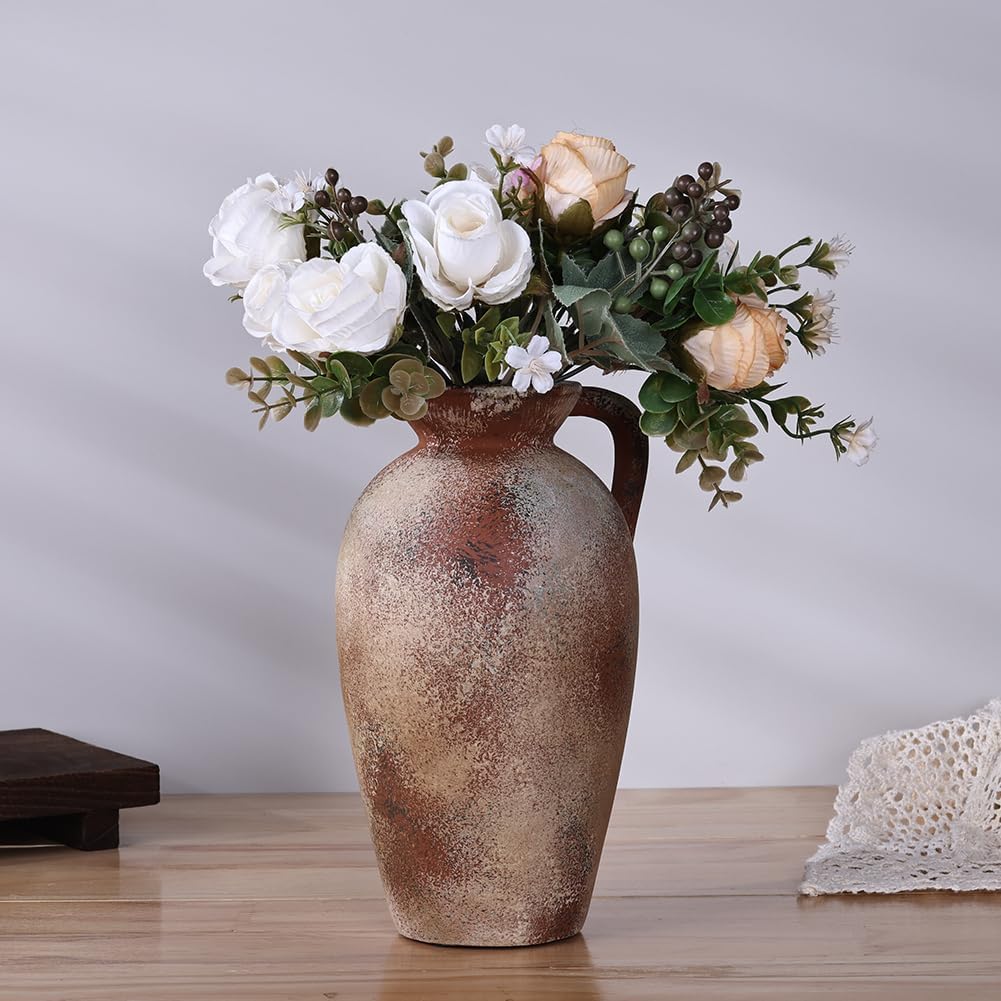 93in Rustic Terracotta Vase with Handle