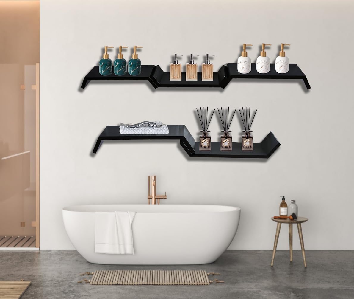 Black Floating Shelves for Wall Mounting